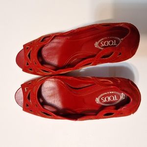 TOD'S cutout peep toe heels